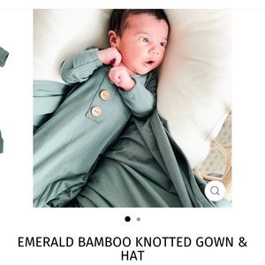 Caden lane emerald green hat and knotted gown